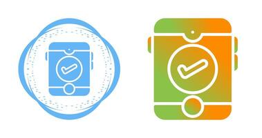 teléfono inteligente con marca de verificación vector icono