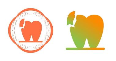 roto dientes vector icono