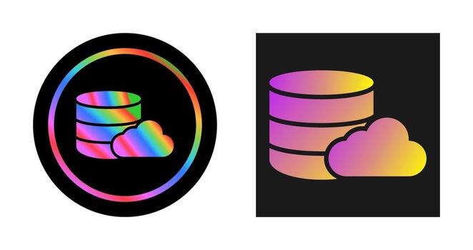 icono de vector de base de datos en la nube