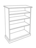 Safe Almirah Vector Illustration, shelves with books, bookshelf background, Showcase Outline Illustrations and Vectors