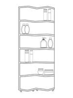 Safe Almirah Vector Illustration, shelves with books, bookshelf background, Showcase Outline Illustrations and Vectors