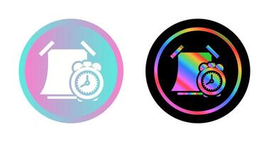 Sticky note with alarm clock Vector Icon