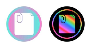 Paperclip with paper Vector Icon