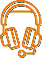 Headphones with Microphone Vector Icon