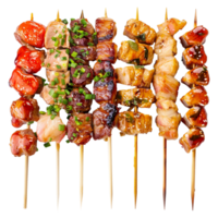 AI generated Yakitori isolated on transparent background png