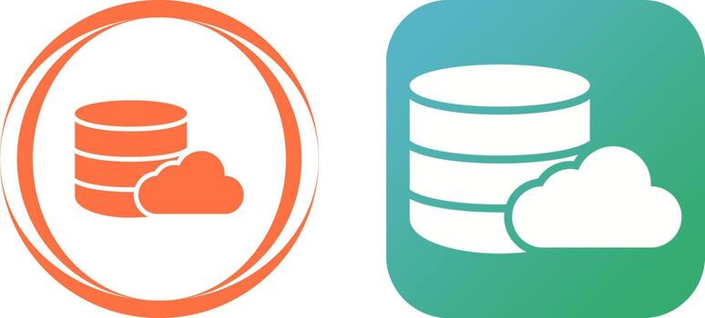 icono de vector de base de datos en la nube