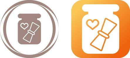 Love letter in a bottle Vector Icon