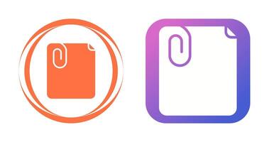 Paperclip with paper Vector Icon