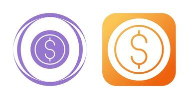 Dólar estadounidense circulo vector icono