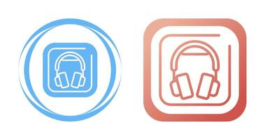 Headphones Square Vector Icon