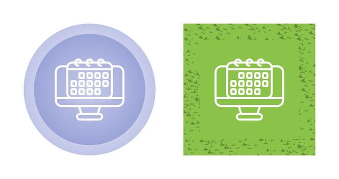 Desktop computer with cale Vector Icon