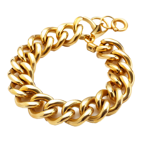 AI generated Beautiful designed gold bracelet isolated on transparent background png
