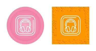 Headphones Square Vector Icon