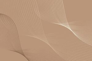 An abstract beige background featuring wavy lines in varying shades of tan and cream. The lines undulate and overlap, creating a dynamic and textured surface that fills the frame vector