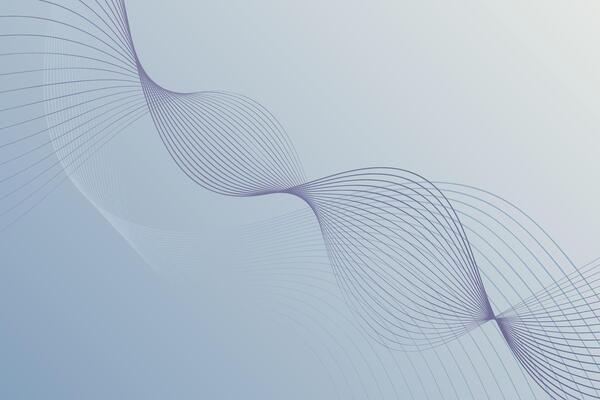 Curved objects in shades of blue and white