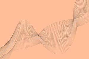 Dynamic waves are depicted vividly against a soft peach background. The wave appears to be in motion, with intricate details and a sense of movement captured in the design vector