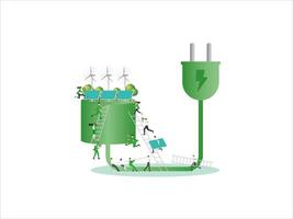 ESG sustainability business concept. Green electric power. vector