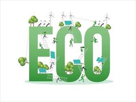 ESG sustainability business, ECO vector