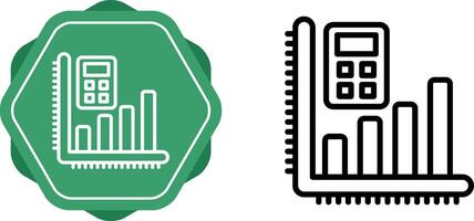 calculadora con grafico vector icono