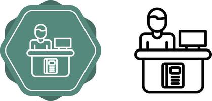 Library Reference Desk Vector Icon