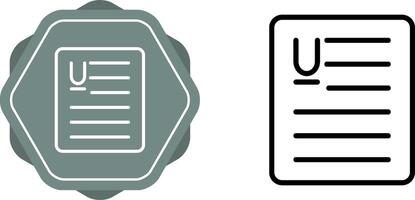 Document Underline Vector Icon