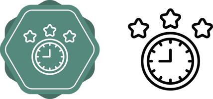 Clock With Stars Vector Icon