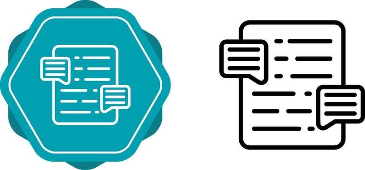 documento comentando vector icono