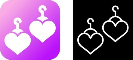 Heart Shaped Earrings Vector Icon