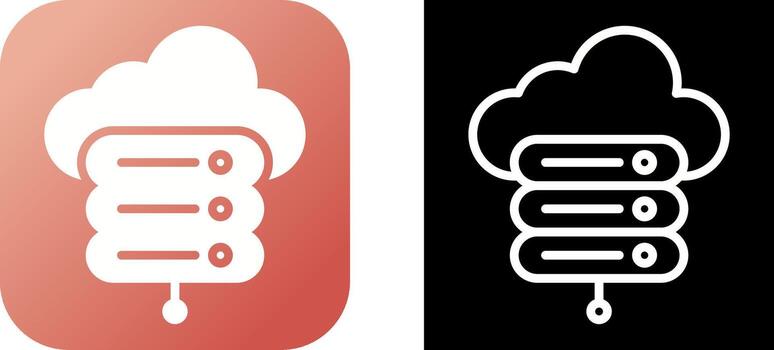 icono de vector de almacenamiento en la nube