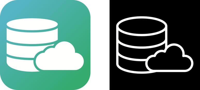 icono de vector de base de datos en la nube