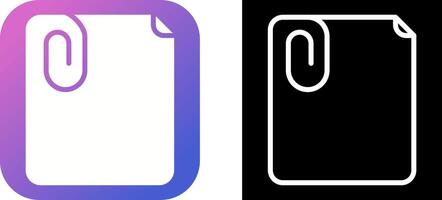 Paperclip with paper Vector Icon