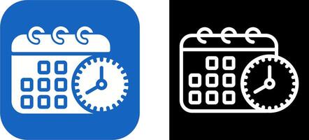 Calendar with clock Vector Icon