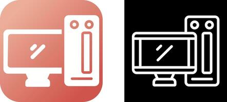 icono de vector de computadora de escritorio