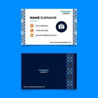 Islamic Ornament Name Card Design for Business or Company vector