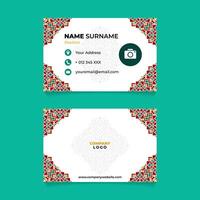 Islamic Ornament Name Card Design for Business or Company vector