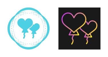 Heart shaped balloons Vector Icon