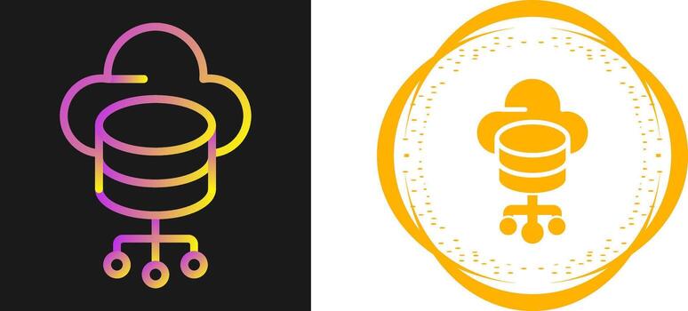 icono de vector de almacenamiento en la nube