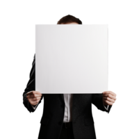 AI generated Man holding an empty placard isolated on transparent background png