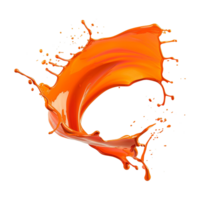 AI generated Paint orange splash  isolated on transparent background png