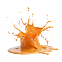 AI generated Paint orange splash  isolated on transparent background png