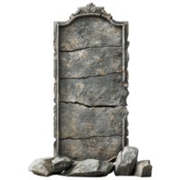 AI generated Stone signboard isolated on transparent background png