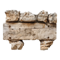 AI generated Stone signboard isolated on transparent background png