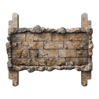 AI generated Stone signboard isolated on transparent background png