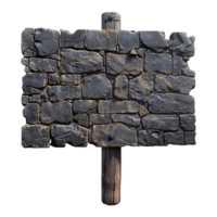 AI generated Stone signboard isolated on transparent background png