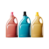 AI generated Plastic bottle liquid detergents various colors isolated on transparent background png