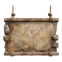 AI generated Stone signboard isolated on transparent background png