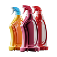 AI generated Plastic bottle liquid detergents various colors isolated on transparent background png