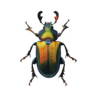 AI generated Rainbow stag beetle png isolated on transparent background png