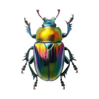 AI generated Rainbow stag beetle png isolated on transparent background png