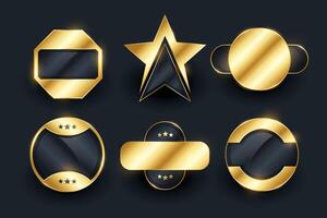 collection of golden emblem symbol banner design vector